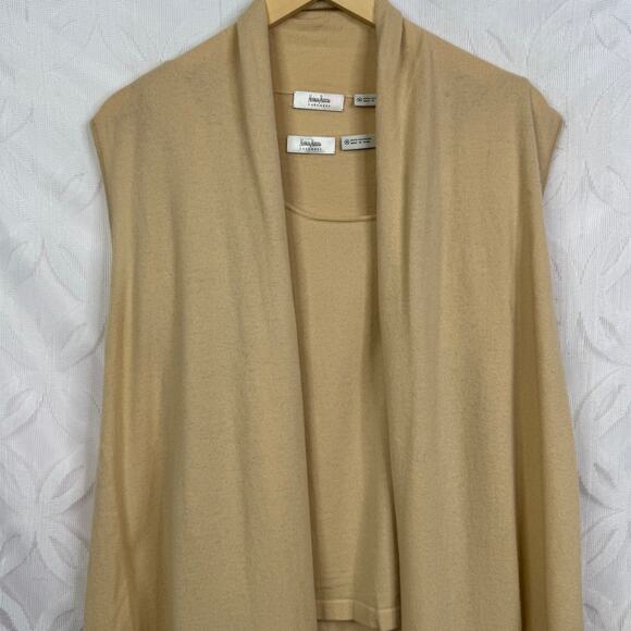 Vintage Neiman Marcus 100% Cashmere Sleeveless Cardigan 2 piece Set Size M - Picture 2 of 14
